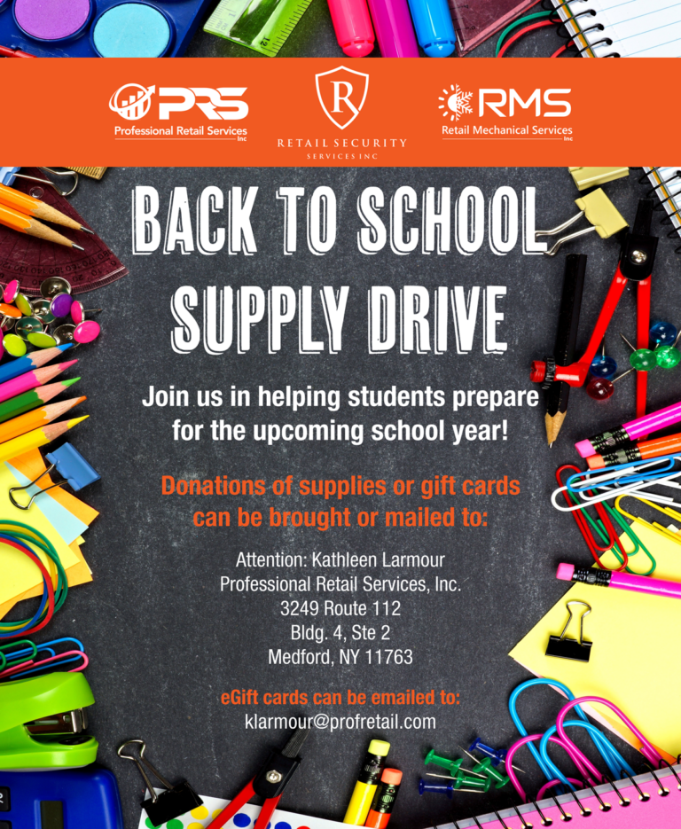 Back To School Supply Drive - Professional Retail Services